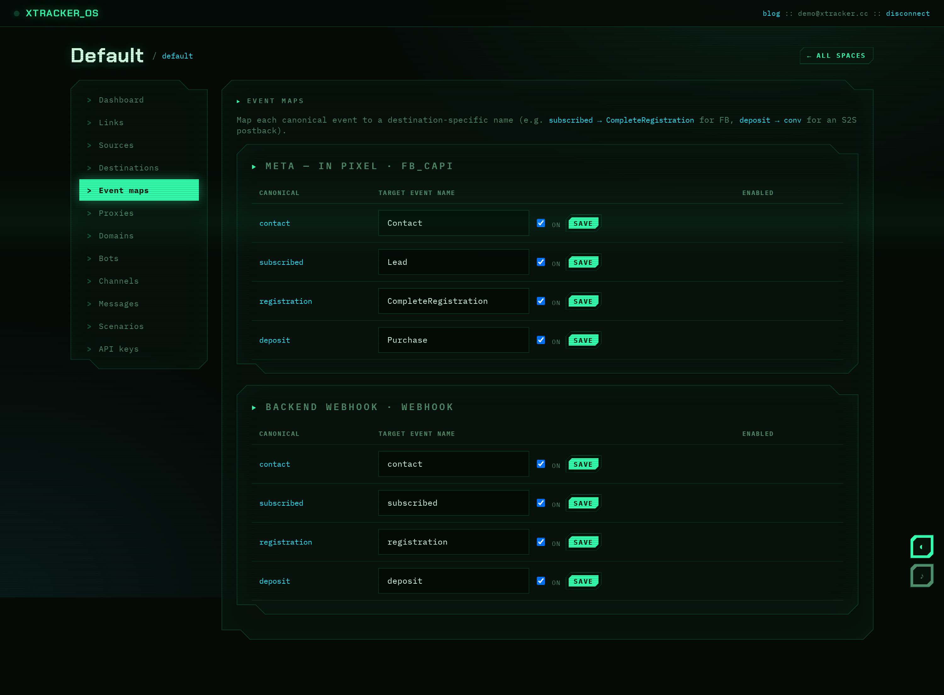 The event-map editor